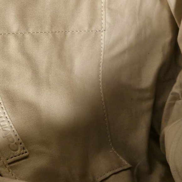 Calvin Klein Leather Crossbody Bag Purse 2 Straps Silver Hardware Cream Colored - Picture 5 of 6